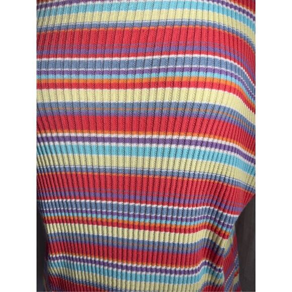 Y2k Pastel Striped Textured T-Shirt - Size L - Picture 2 of 5